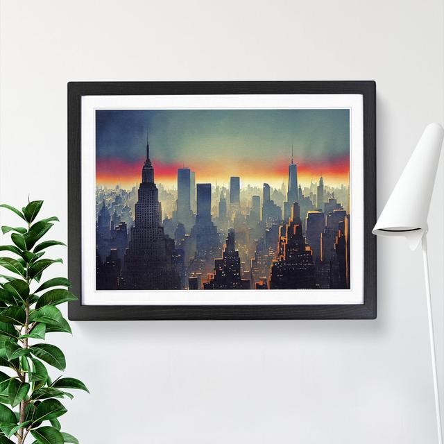 New York Skyline Vol.1 - Single Picture Frame Painting 17 Stories Frame Colour: Black, Size: 46cm H x 64cm W x 2cm D on Productcaster.