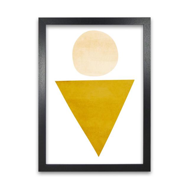 Yellow Triangle And Circle Original - Print Norden Home Size: 30cm H x 21cm W x 3cm D, Frame Option: Black Frame on Productcaster.