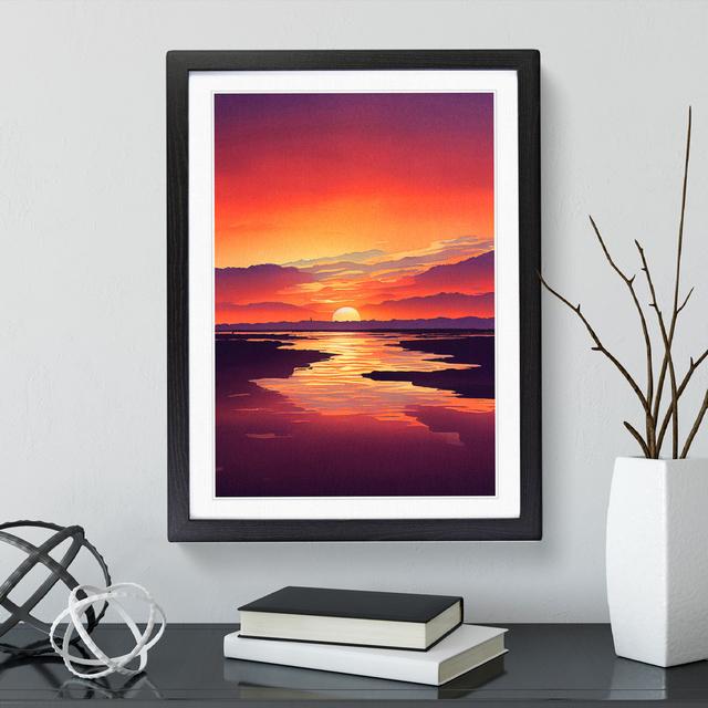 Alluring Sunset - Single Picture Frame Painting Alpen Home Size: 46cm H x 34cm W x 2cm D, Frame Colour: Black on Productcaster.