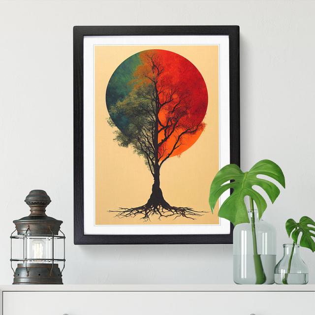 Tree Art Design Vol.2 - Single Picture Frame Print Big Box Art Size: 46cm H x 34cm W x 2cm D, Frame Option: Black on Productcaster.