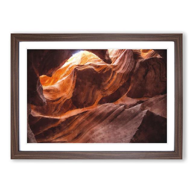 Sandstone in Antelope Canyon - Picture Frame Graphic Art East Urban Home Size: 48cm H x 65cm W x 2cm D, Frame Option: Walnut Framed on Productcaster.