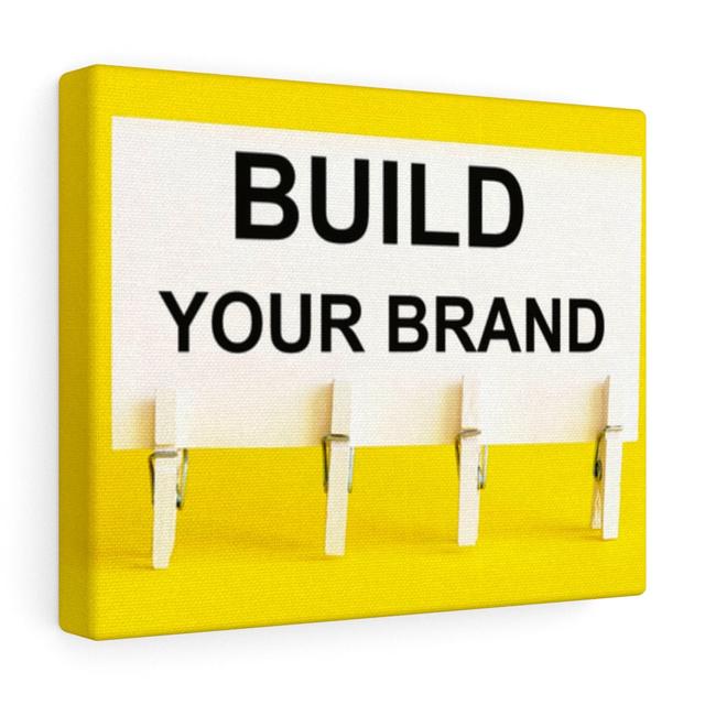 Build Your Brand - Wrapped Canvas Typography Blue Elephant on Productcaster.