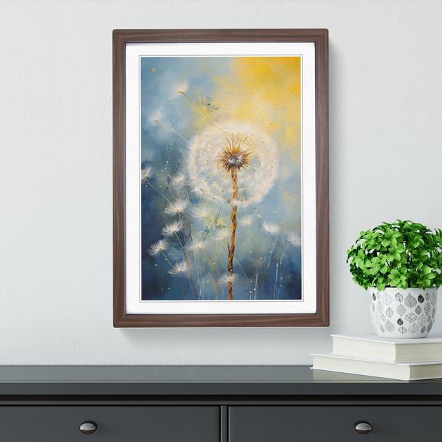 Dandelion Hard Edge Painting - Single Picture Frame Art Prints on Wood Marlow Home Co. Format: Walnut Framed, Size: 46cm H x 34cm W on Productcaster.