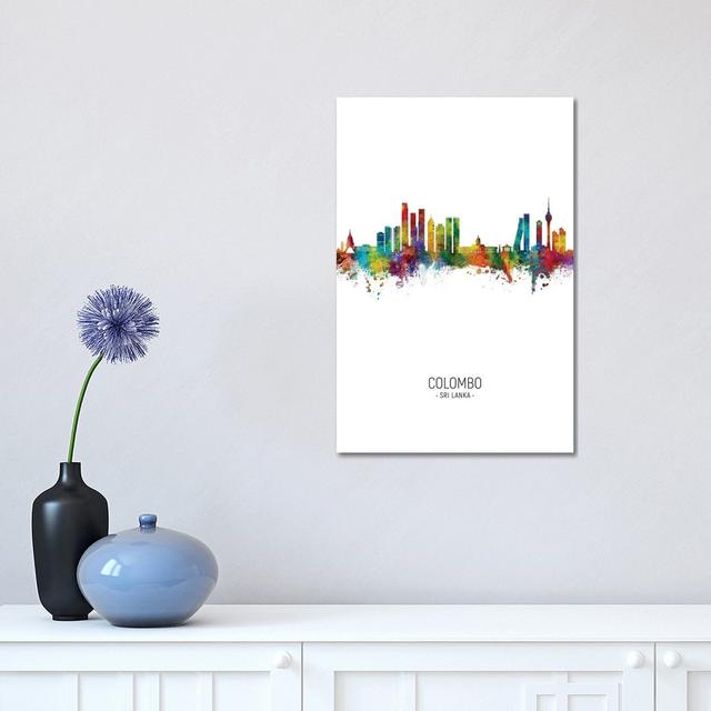 Colombo Sri Lanka Skyline Portrait Happy Larry Size: 45.72cm H x 30.48cm W x 1.905cm D on Productcaster.