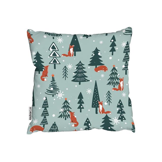 Fir-Trees Snow Designer Outdoor Cushion Andrew Lee Size: 60cm H x 60cm W on Productcaster.