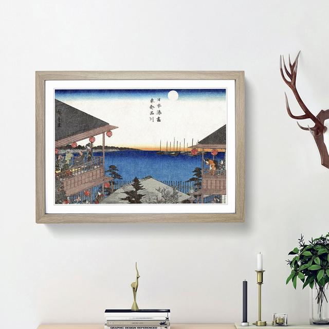 Toto, Shinagawa by Utagawa Hiroshige - Picture Frame Painting Print East Urban Home Frame Option: Oak Framed, Size: 36cm H x 48cm W x 2cm D on Productcaster.