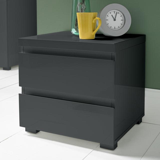 Chayne 2 Drawer Bedside Table Zipcode Design Colour: Charcoal on Productcaster.