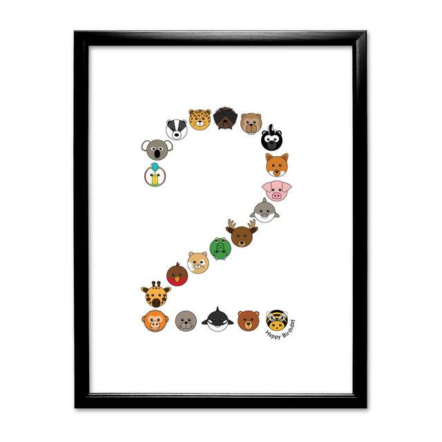 Animaru Number 2 Framed Graphic Art East Urban Home Frame Colour: Black on Productcaster.