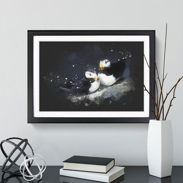 Atlantic Puffin Birds Vol.4 Paint Splash - Picture Frame Graphic Art on MDF East Urban Home Frame Option: Black, Size: 27cm H x 36cm W x 2cm D on Productcaster.