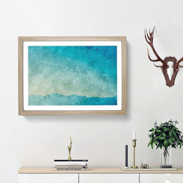 Mountains of Blue - Picture Frame Graphic Art Print East Urban Home Size: 33cm H x 45cm W x 2cm D, Frame Option: Oak Framed on Productcaster.