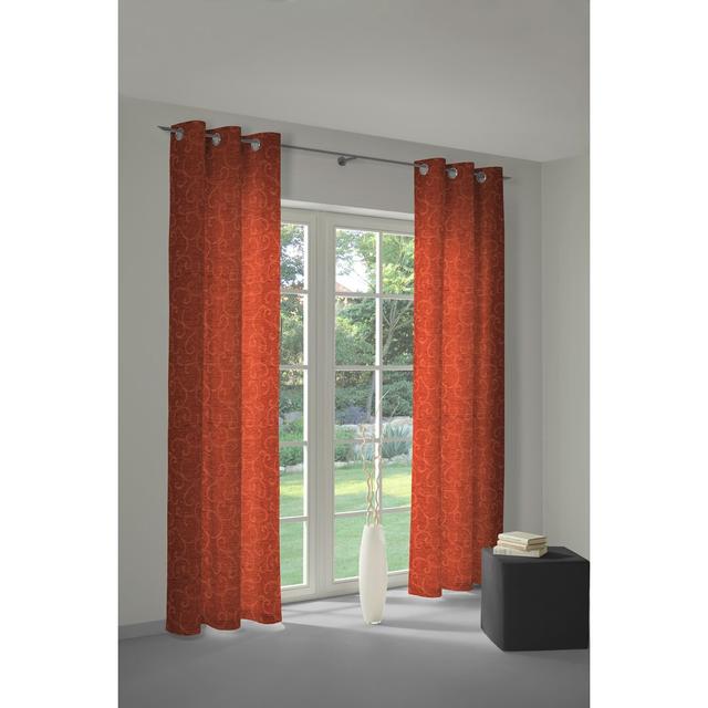 Siglerville Eyelet Curtain Single Panel, opaque Ophelia & Co. Panel Size: 132 W x 225 D cm, Colour: Terra on Productcaster.