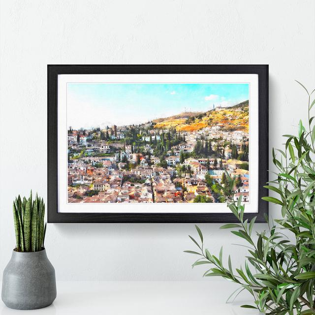 Rooftops in Granada - Picture Frame Painting East Urban Home Frame Option: Black Framed, Size: 48cm H x 65cm W x 2cm D on Productcaster.