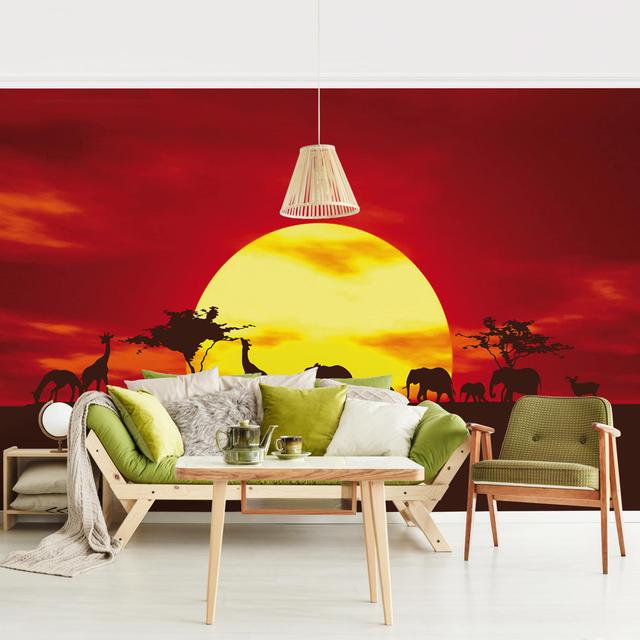 No. CG80 Sunset Caravan 1.9m x 2.88m Textured Matt Peel & Stick Wall Mural East Urban Home Size: 320cm W x 480cm L on Productcaster.