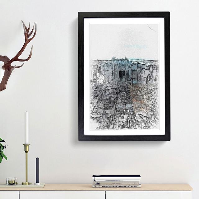 The New York Skyline with Central Park in Abstract - Picture Frame Graphic Art Print on MDF East Urban Home Frame Option: Black Framed, Size: 65cm H x on Productcaster.