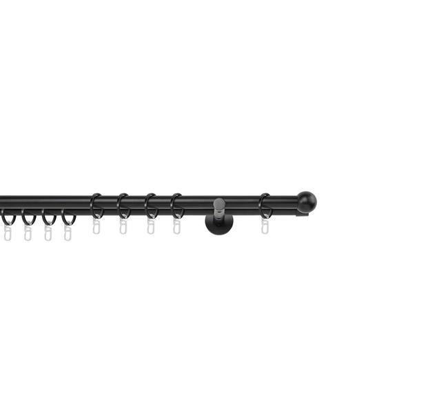 Curtain rod made to measure 20mm ball mydeco Finish: Black, Size: 2cm H x 290cm W x 12cm D on Productcaster.