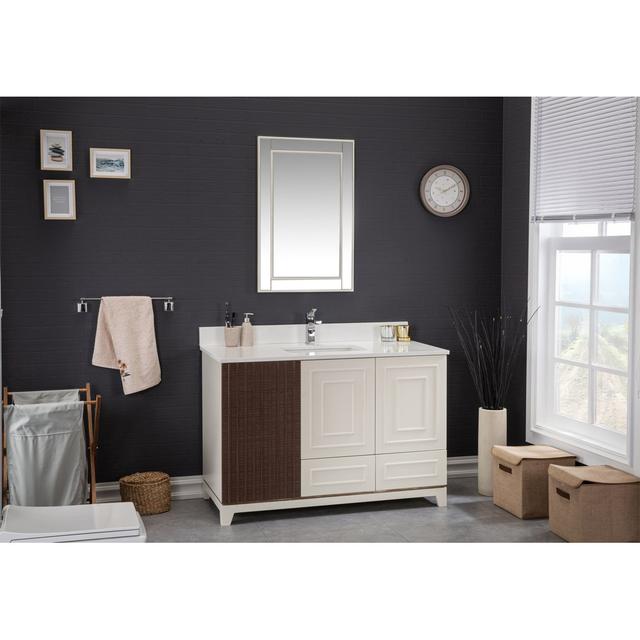 Chaaya 1200mm Single Vanity Rosalind Wheeler Vanity Unit Colour: Cream on Productcaster.