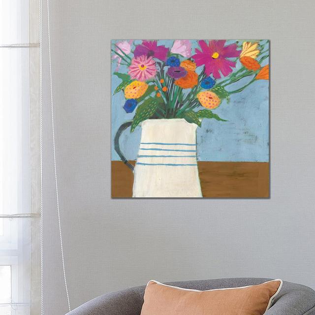 Farmhouse Flora II by Victoria Borges - Wrapped Canvas Painting ClassicLiving Size: 66.04cm H x 66.04cm W x 3.81cm D on Productcaster.