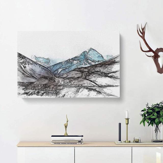 Mount Everest in the Himalayas in Abstract - Wrapped Canvas Painting Print East Urban Home Size: 60cm H x 91cm W x 3cm D on Productcaster.