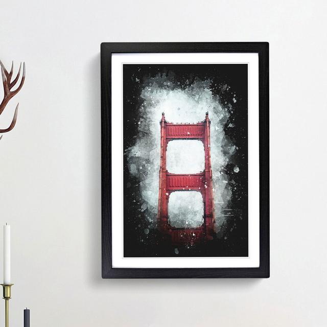 The Top of the Golden Gate Bridge - Picture Frame Painting Print East Urban Home Size: 87cm H x 62cm W x 2cm D, Frame Option: Black Framed on Productcaster.