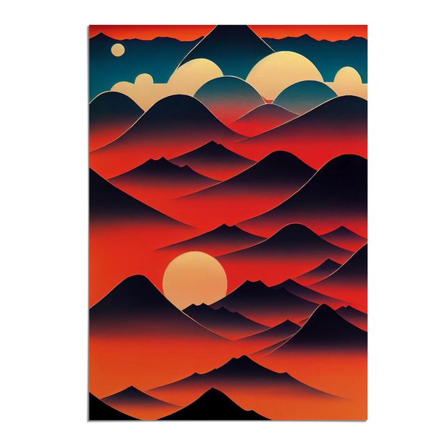 The Abstract Mountain Landscape No.2 - Print Alpen Home Matte Colour: No Matte, Format: Paper, Size: 59.4cm H x 42cm W on Productcaster.