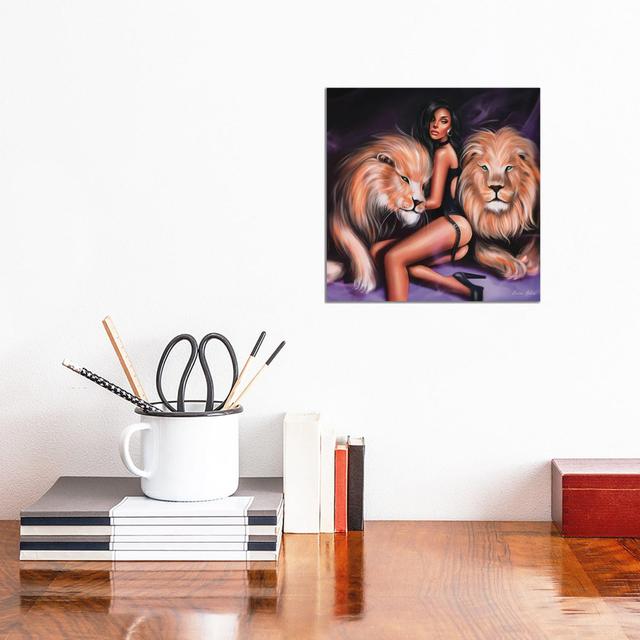 Lions by Erin Felis - No Frame Gallery-Wrapped Canvas Giclée on Canvas Langley Street Size: 30.48cm H x 30.48cm W on Productcaster.