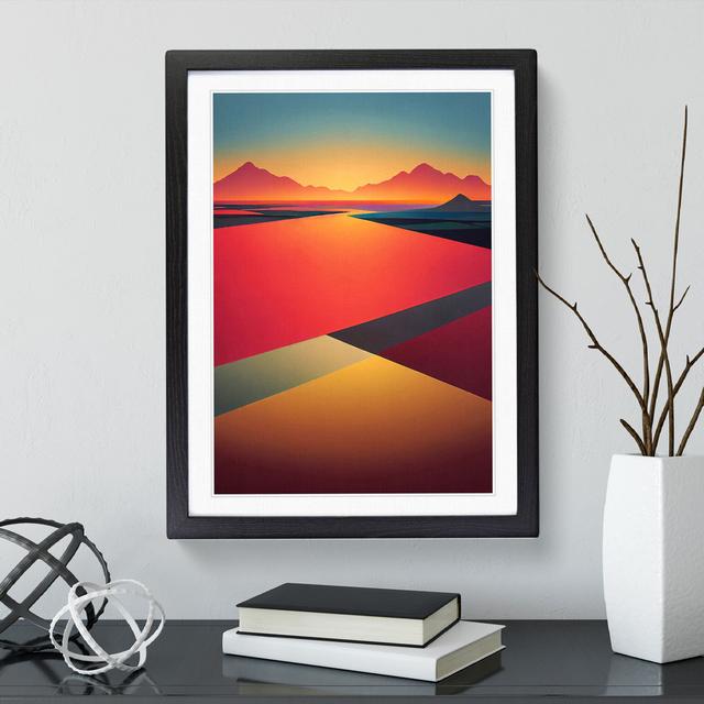 Abstract Mountain Sunset No.5 - Picture Frame Graphic Art Alpen Home Frame Colour: Black, Size: 46cm H x 34cm W x 2cm D on Productcaster.