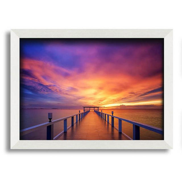 Tranquil Glow Framed Print House of Hampton Size: 59.7cm H x 84.1cm W, Format: White Framed Paper on Productcaster.