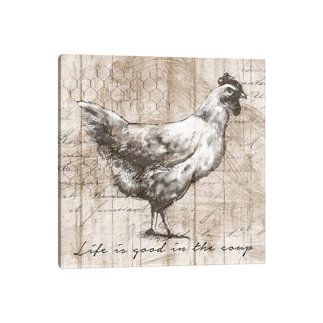 Farm Hen by Conrad Knutsen - Wrapped Canvas Painting Brambly Cottage Size: 45.72cm H x 45.72cm W x 1.9cm D on Productcaster.