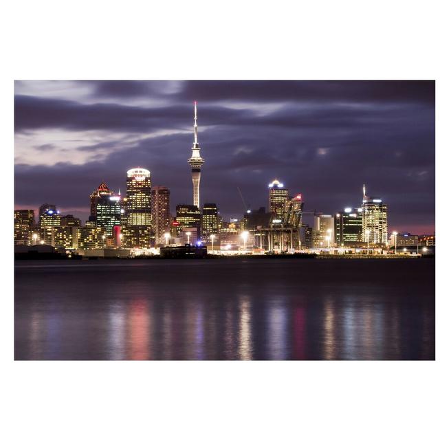 Auckland by Night Semi-Gloss Wall Mural East Urban Home Materialqualität: Premium (150g/m²), Size: 4.8m x 320cm on Productcaster.