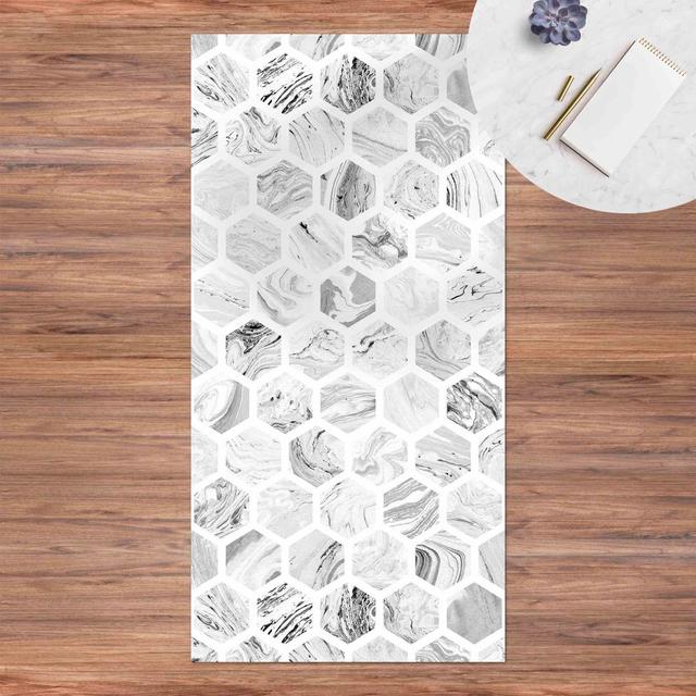 Guagliardo Hand-Knotted White/Grey Rug East Urban Home Rug Size: Rectangle 70 x 140cm on Productcaster.