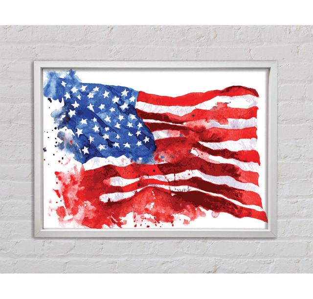 The Ink Splatter American Flag - Print Bright Star Size: 100cm H x 141.4cm W x 3.3cm D on Productcaster.