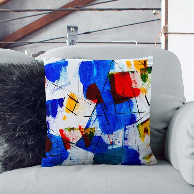 Abstract Art Painting Vol.405 by S.Johnson Cushion with Filling East Urban Home Size: 55 x 55 cm, Backing Colour: Stone on Productcaster.