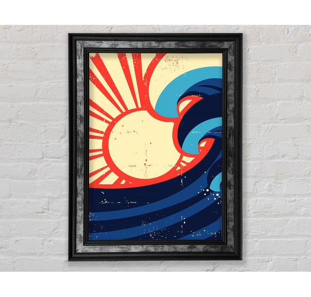 Sun And Waves Framed Print Ivy Bronx Size: 42cm H x 21cm W x 8cm D on Productcaster.