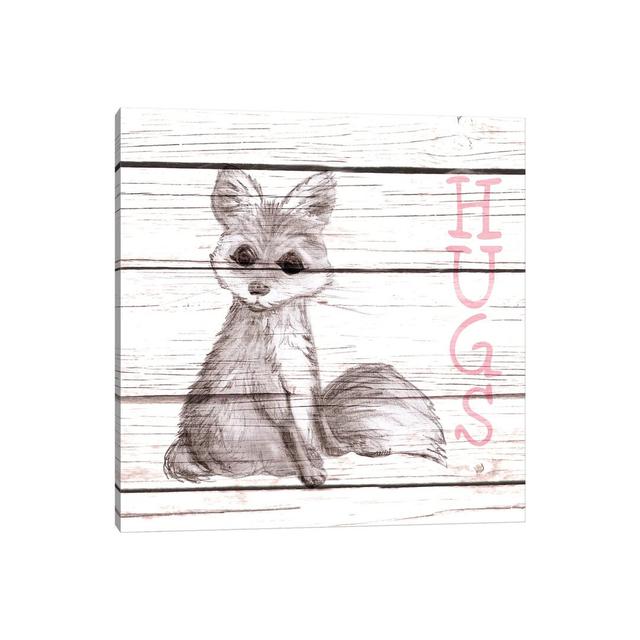 Fox Hugs by Andi Metz - Wrapped Canvas Graphic Art Alpen Home Size: 30.48cm H x 30.48cm W x 1.905cm D on Productcaster.