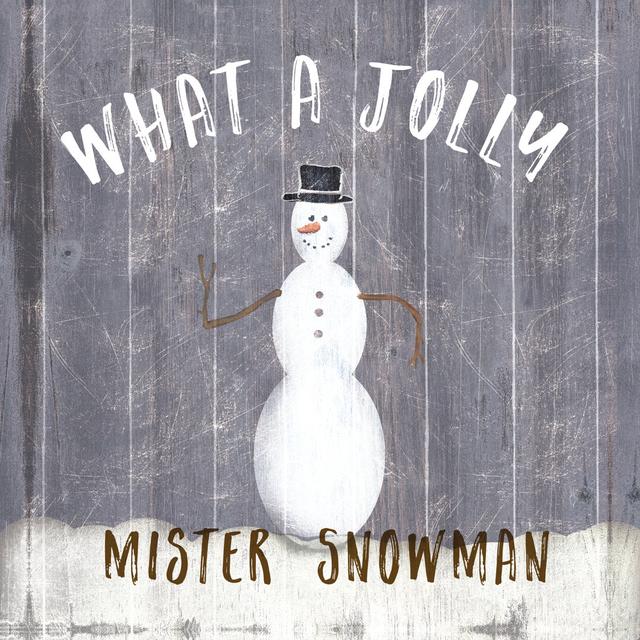 Jolly Mister Snowman - Wrapped Canvas Typography The Seasonal Aisle Size: 51cm H x 51cm W x 3.8cm D on Productcaster.