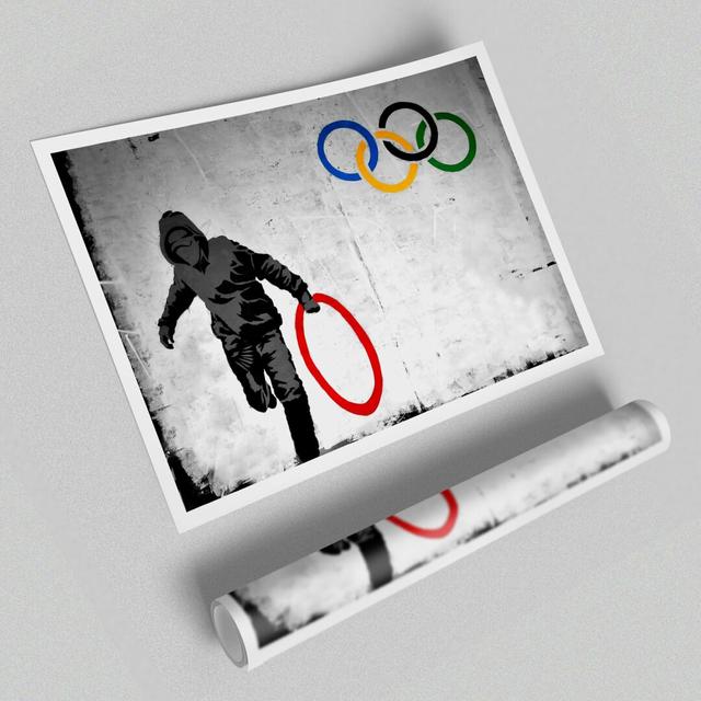 Olympic Rings - Graphic Art Print on Paper East Urban Home Size: 100 cm H x 141.4 cm W on Productcaster.