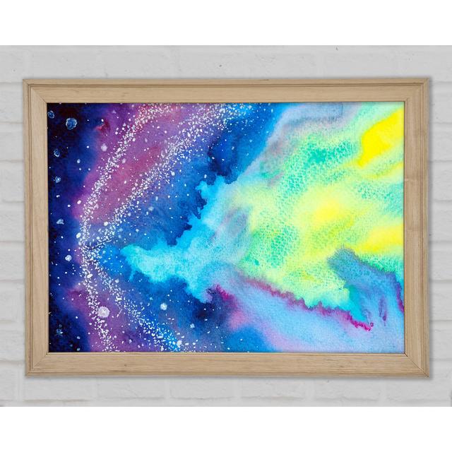 Space In Watercolour Framed Print Ivy Bronx Size: 21cm H x 29.7cm W on Productcaster.