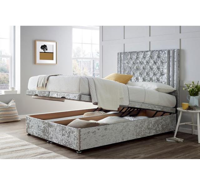 Divan Bed with 24" Headboard on Struts Wayfair Sleep Size: Small Single (2'6), Colour: Silver on Productcaster.