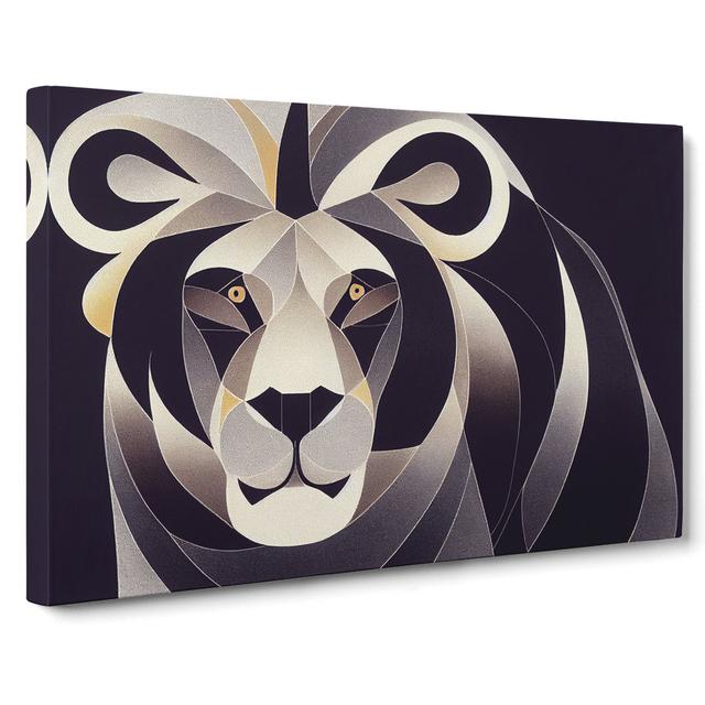 Cosmopolitan Abstract Lion - Wrapped Canvas Graphic Art World Menagerie Size: 40cm H x 60cm W x 3cm D on Productcaster.