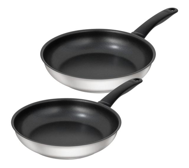 Kuhn Rikon Classic Stainless Steel Non-Stick Induction Safe Frying Pan, Set of 2, 24cm and 28cm (Set of 2) Kuhn Rikon on Productcaster.