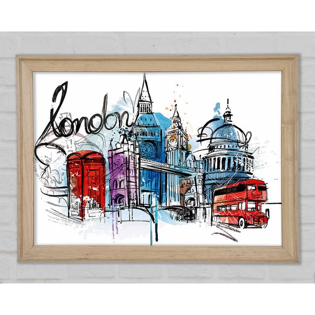 Iconic London Sites - Single Picture Frame Art Prints Rosalind Wheeler Size: 42cm H x 59.7cm W on Productcaster.