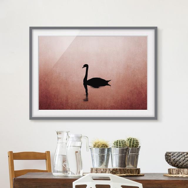 Swan In The Sunset - Single Picture Frame Print Rosalind Wheeler Matte Colour: White, Format: Grey, Size: 40cm H x 55cm W x 2cm D on Productcaster.