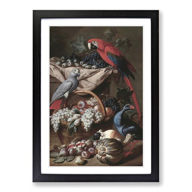 Melchior D'Hondecoeter Parrots by Melchior D'Hondecoeter - Picture Frame Painting East Urban Home Frame Option: Black Framed, Size: 48cm H x 36cm W x on Productcaster.