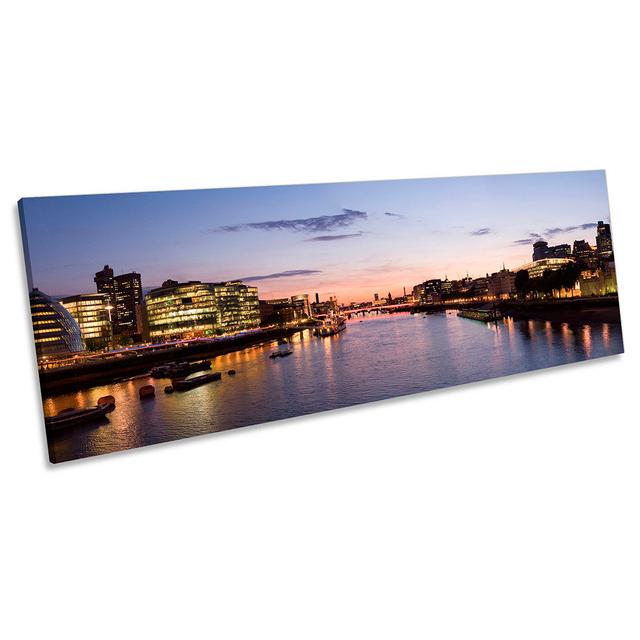 London City Skyline Landmarks - Wrapped Canvas Panoramic Art Prints 17 Stories Size: 60.96cm H x 182.88cm W on Productcaster.