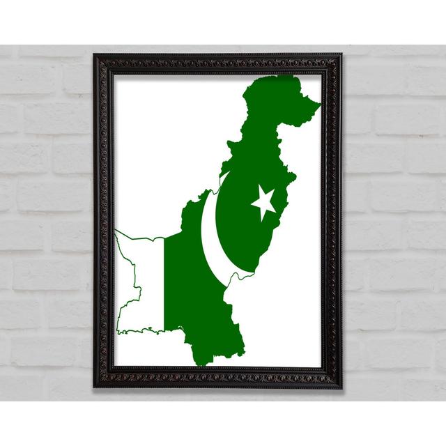 Map Of Pakistan Flag - Print Bright Star Size: 59.7cm H x 42cm W on Productcaster.