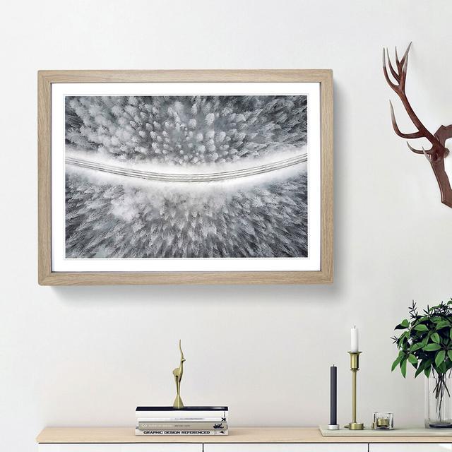 Winter Road - Picture Frame Painting Print East Urban Home Frame Option: Oak Framed, Size: 45cm H x 63cm W x 2cm D on Productcaster.