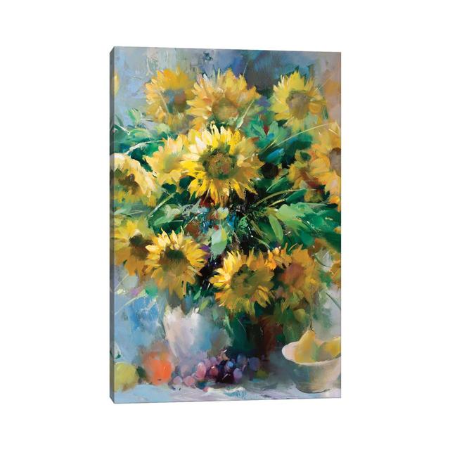 Sunflowers by Willem Haenraets - Wrapped Canvas Graphic Art Brambly Cottage Size: 101.6cm H x 66.04cm W x 1.91cm D on Productcaster.