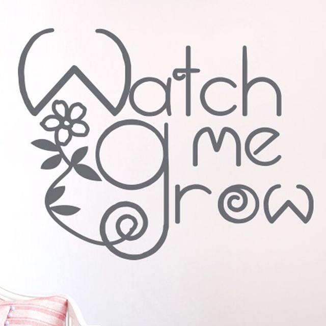 Watch Me Grow Wall Sticker East Urban Home Size: Medium, Colour: Grey on Productcaster.