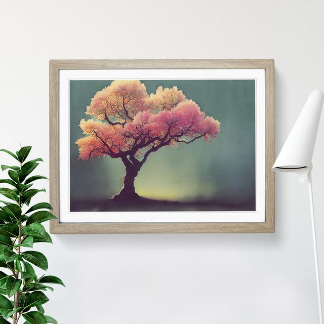 Animated Blossom Tree - Single Picture Frame Print Marlow Home Co. Frame Colour: Grey Framed, Size: 25cm H x 34cm W x 2cm D on Productcaster.