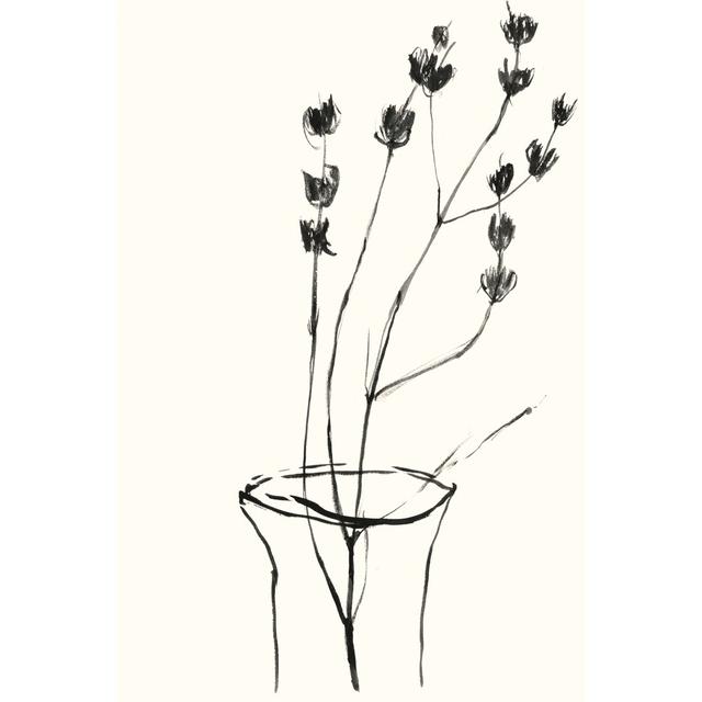 Naive Flower Sketch III by Jennifer Goldberger - Wrapped Canvas Painting Print Marlow Home Co. Size: 30cm H x 20cm W x 3.8cm D on Productcaster.